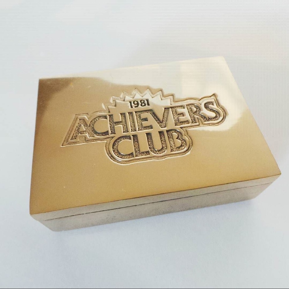Vintage 1981 Achievers Club Brass Box